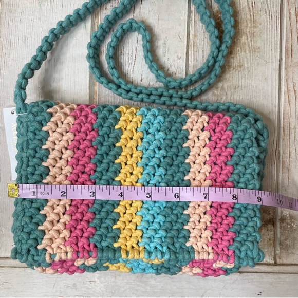 Accessorize London Stripe Macrame Crossbody Bag - Picture 8 of 14